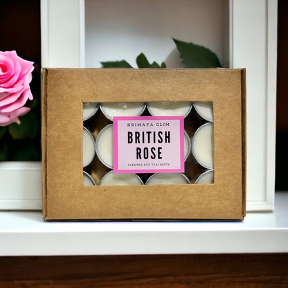 BRITISH ROSE SOY TEALIGHTS